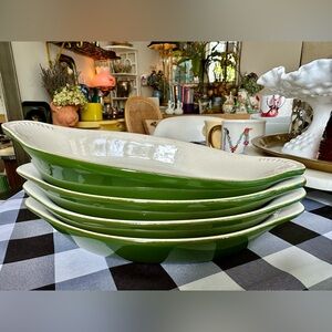 Set of 4 Diversified Ceramic DC629 Green 15oz Welsh Rarebit Dishes White Inside